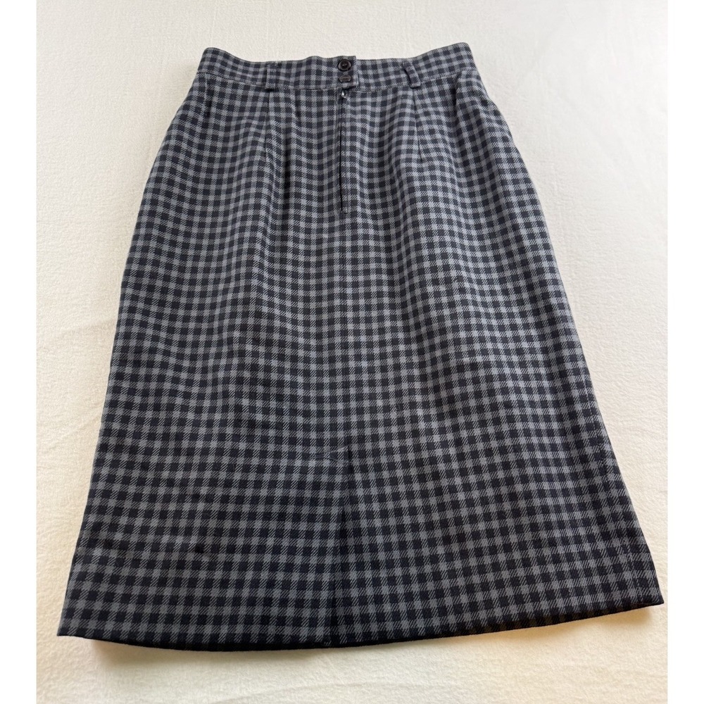 Vtg Jones New York Pencil Skirt 8 Midi Wool Checked Fully Lined Office Career - Picture 11 of 12